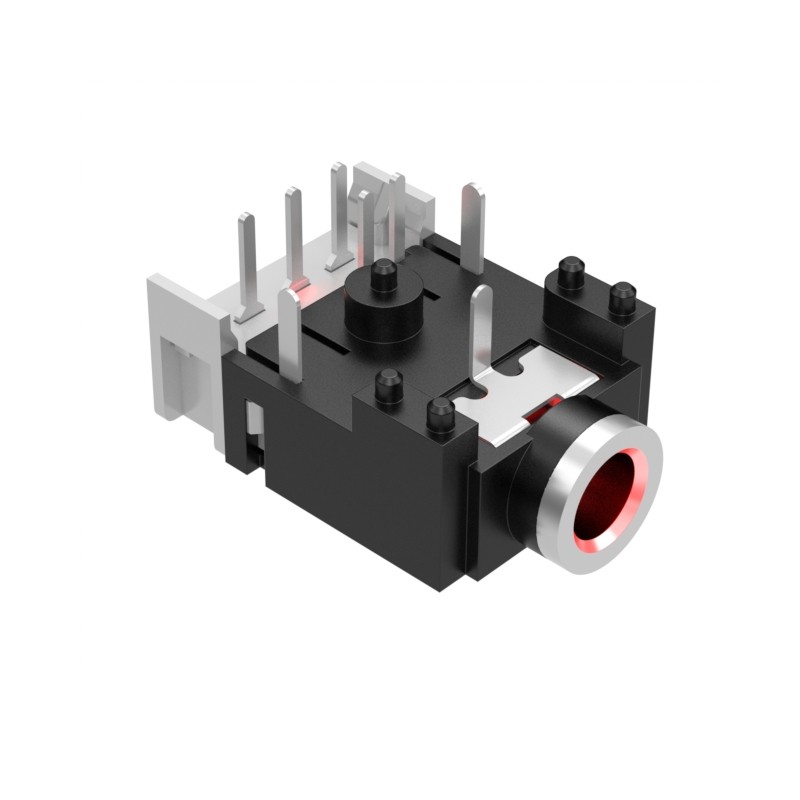 1 pcs : 54-00306 - CONN JACK 3COND 3.5MM LED R/A