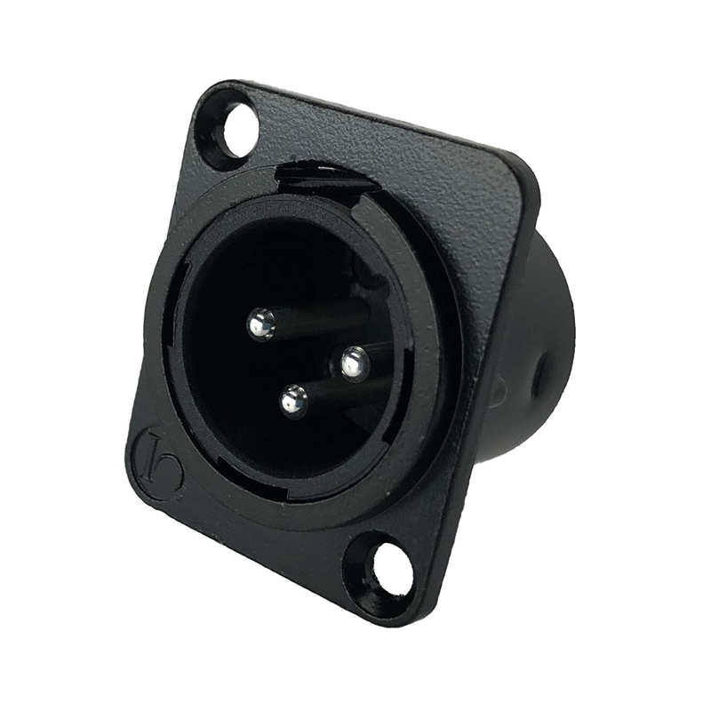 1 pcs : IO-XLR3-M-BK-JL - CONN RCPT MALE XLR 3P SOLDER CUP