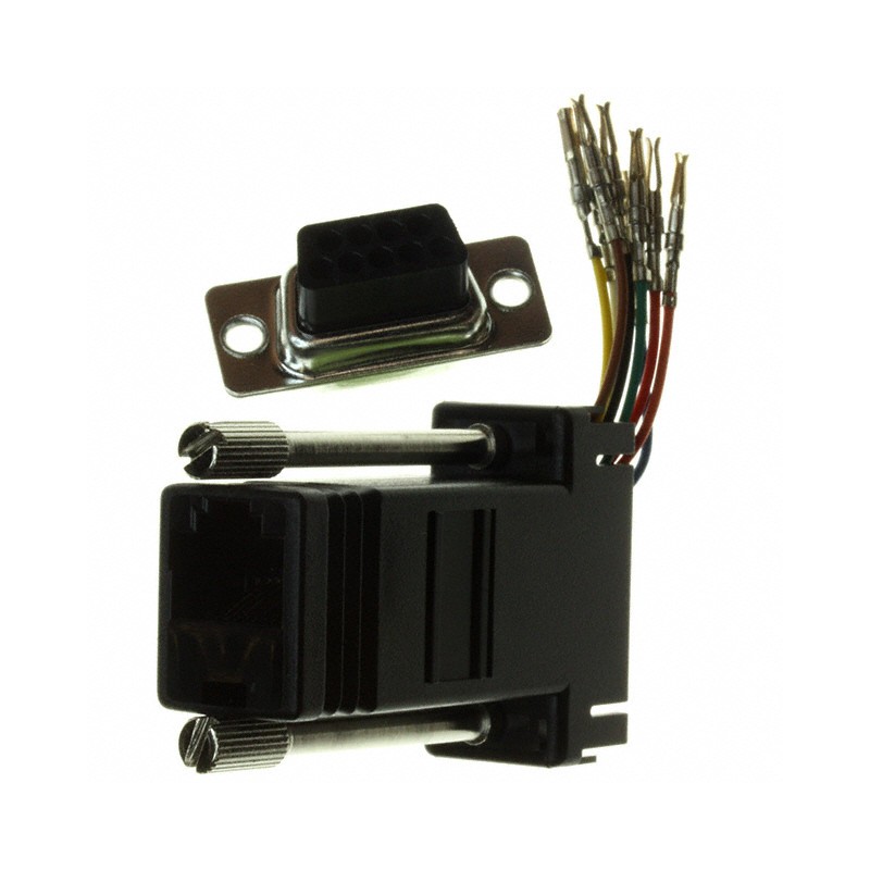 1 pcs : RJADK09S7080811 - ADAPT DB9F TO RJ45 JACK BLACK
