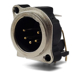 1 pcs : IO-XLR5-M-BH - CONN RCPT MALE XLR 5P GOLD SLDR