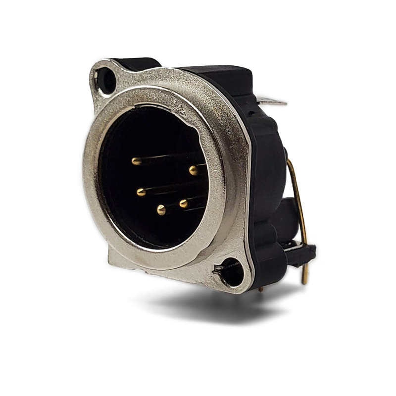 1 pcs : IO-XLR5-M-BH - CONN RCPT MALE XLR 5P GOLD SLDR