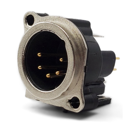 1 pcs : IO-XLR5-M-BV - CONN RCPT MALE XLR 5P GOLD SLDR