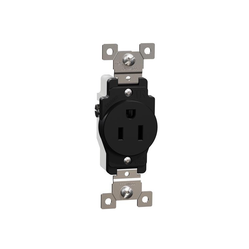 1 pcs : SQR42100BK - TR 15A SINGLE OUTLET COMM BK