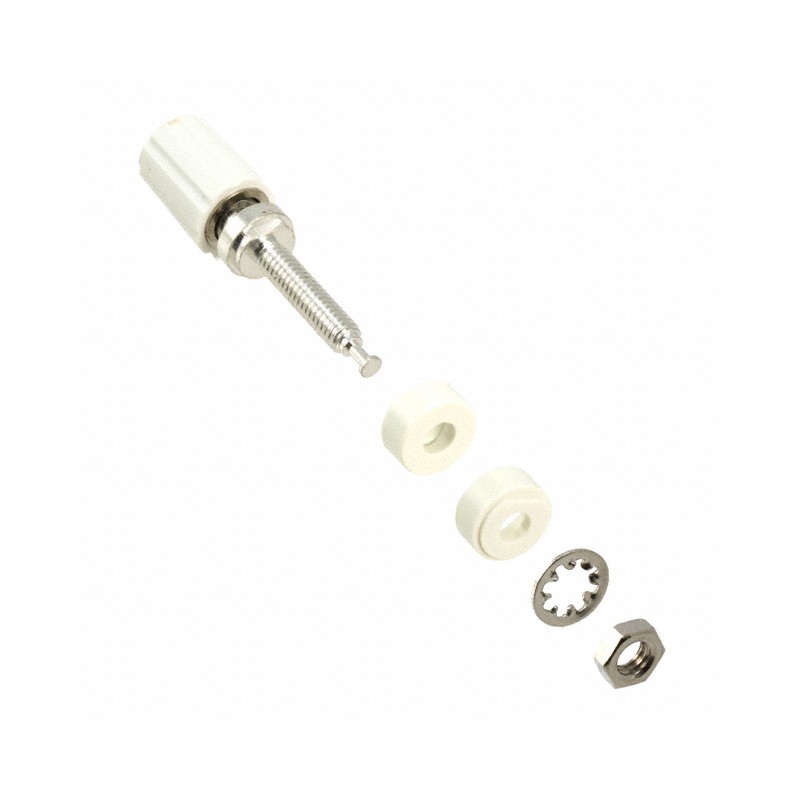 1 pcs : 3760-9 - CONN BIND POST KNURLED WHITE