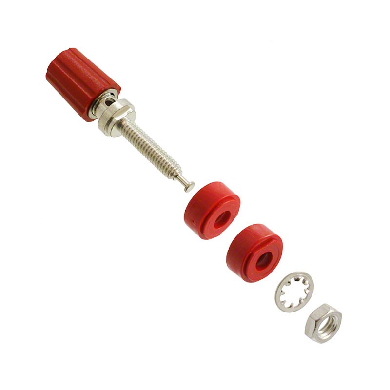 1 pcs : 3760-2 - CONN BIND POST KNURLED RED