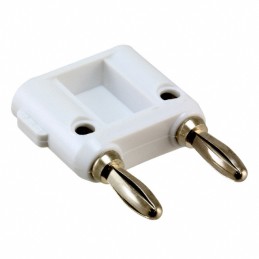 1 pcs : BU-PMDP-S-9 - CONN DBL BANANA PLG SLDRLESS WHT