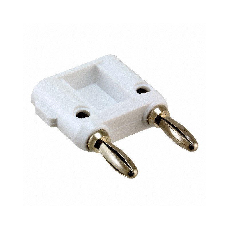 1 pcs : BU-PMDP-S-9 - CONN DBL BANANA PLG SLDRLESS WHT