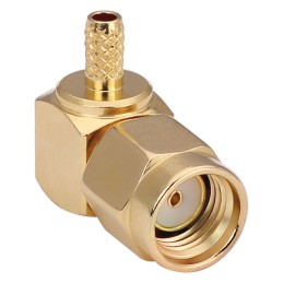 1 pcs : CONREVSMA012-G - CONN RPSMA PLUG R/A 50OHM SOLDER