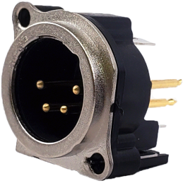 1 pcs : IO-XLR4-M-BV - B SERIES, 4 PIN XLR, MALE, VERTI