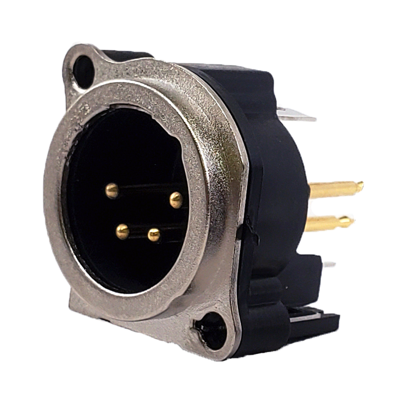 1 pcs : IO-XLR4-M-BV - B SERIES, 4 PIN XLR, MALE, VERTI