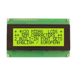 1 pcs - Midas MC42005A6WK-SPTLY-V2 Alphanumeric LCD Alphanumeric Display, 4 Rows by 20 Characters