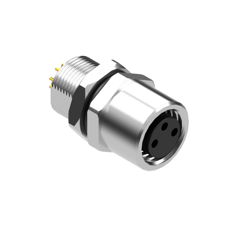 1 pcs : 54-00296 - M8 A-CODE 3POS RCPT PANEL MOUNT