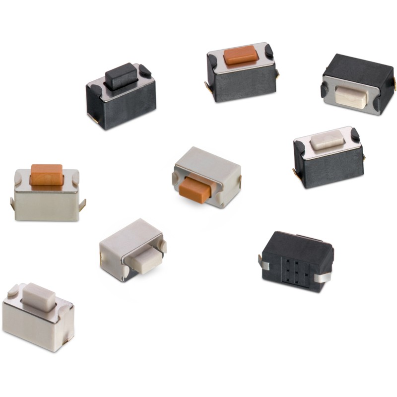 10 pcs - Black, Orange Tact Switch, SPST 50mA 3mm Surface Mount