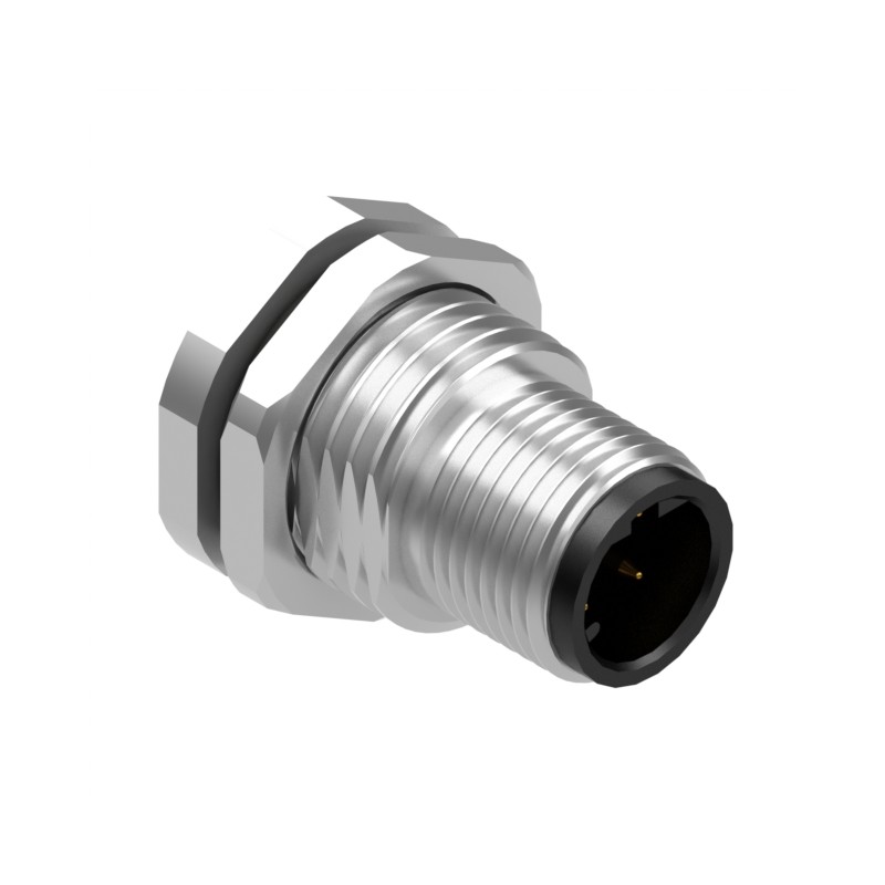 1 pcs : 54-00370 - M12 D-CODE 4POS PLUG PANEL MOUNT