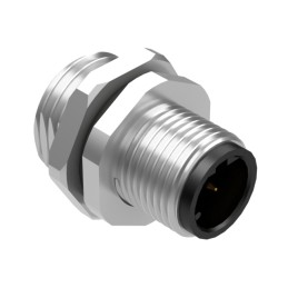 1 pcs : 54-00369 - M12 D-CODE 4POS PLUG PANEL MOUNT