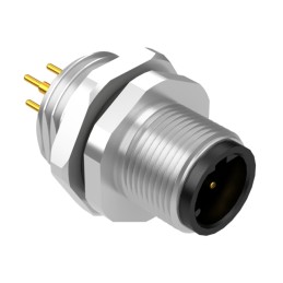 1 pcs : 54-00372 - M12 D-CODE 4POS PLUG PANEL MOUNT