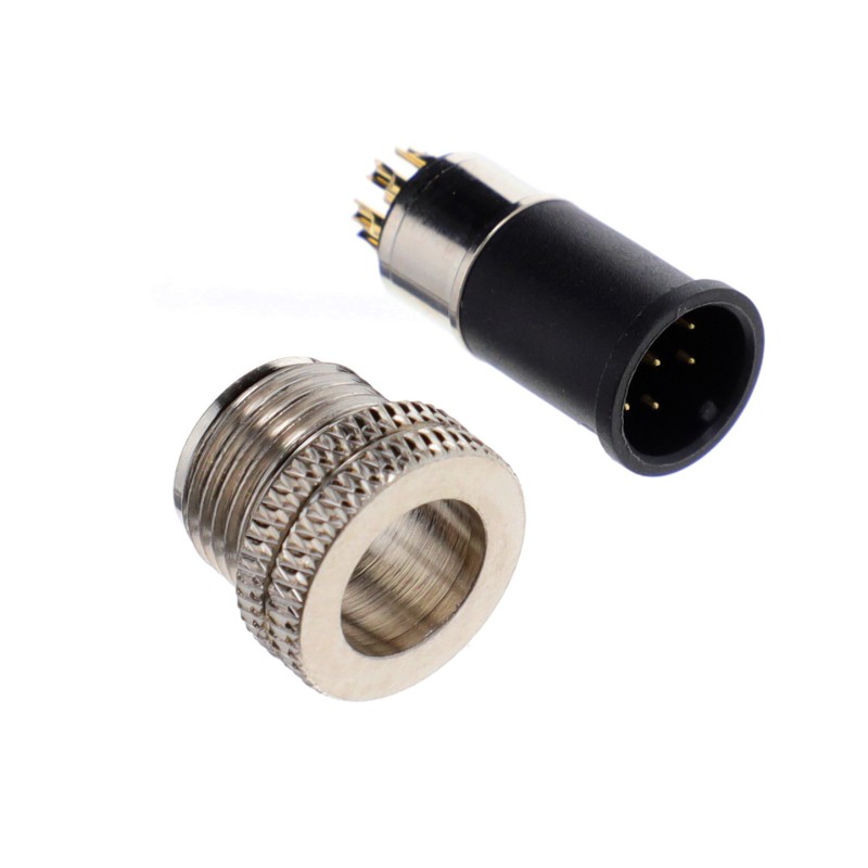 1 pcs : 50-00990 - CONN PLUG MALE 8P GOLD SLDR CUP