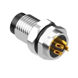 1 pcs : 54-00291 - M8 A-CODE 4POS PLUG PANEL MOUNT