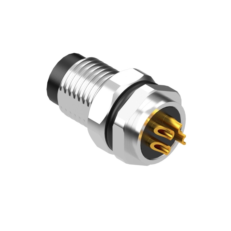 1 pcs : 54-00291 - M8 A-CODE 4POS PLUG PANEL MOUNT