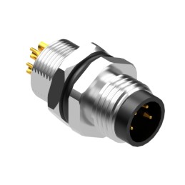 1 pcs : 54-00295 - M8 A-CODE 4POS PLUG PANEL MOUNT