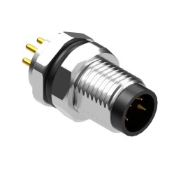 1 pcs : 54-00276 - M8 A-CODE 4POS PLUG PANEL MOUNT