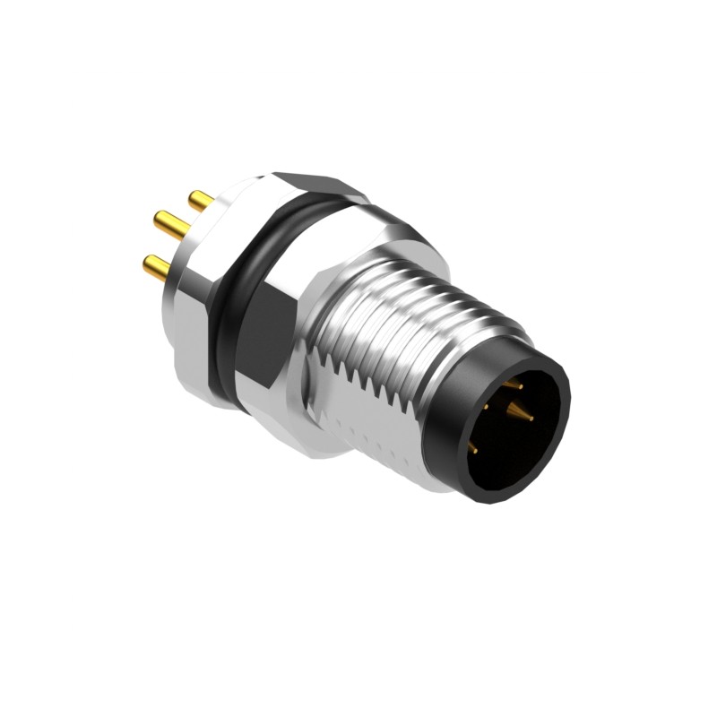 1 pcs : 54-00276 - M8 A-CODE 4POS PLUG PANEL MOUNT