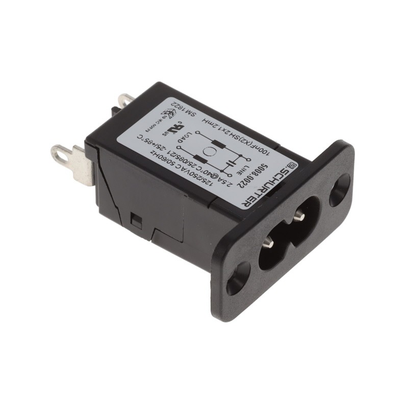 1 pcs : 5008.0022 - PWR ENT RCPT IEC320-C8 PNL SLDR