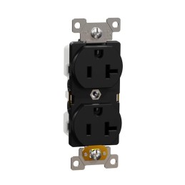 1 pcs : SQR42201BK - TR 20A DUPLEX OUTLET COMM BK