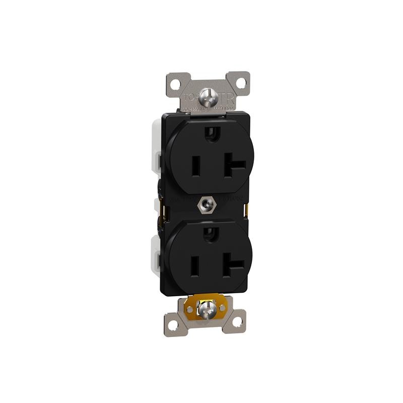 1 pcs : SQR42201BK - TR 20A DUPLEX OUTLET COMM BK