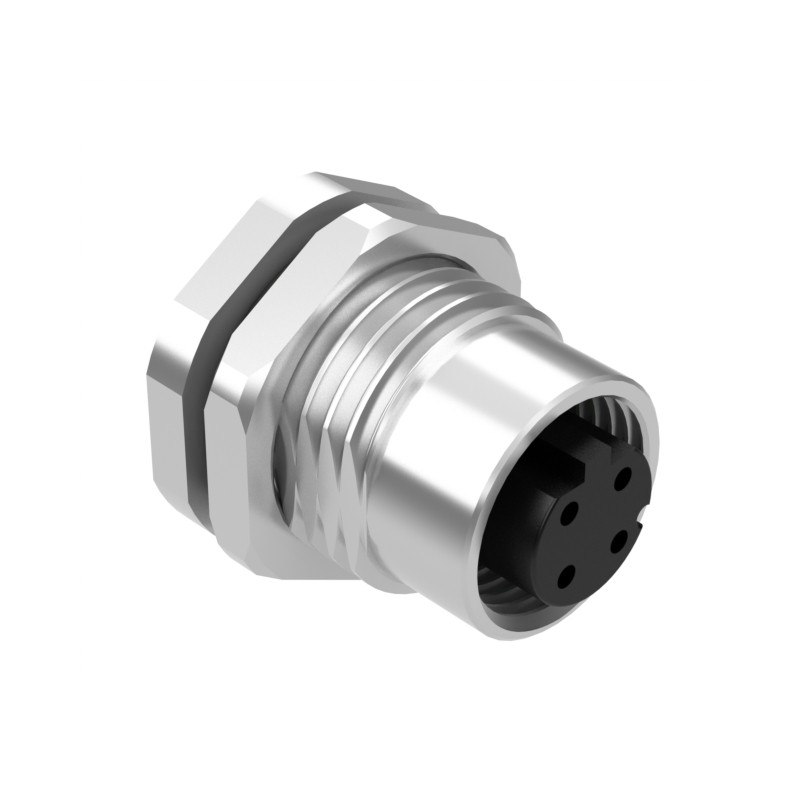 1 pcs : 54-00375 - M12 D-CODE 4POS RCPT PANEL MOUNT