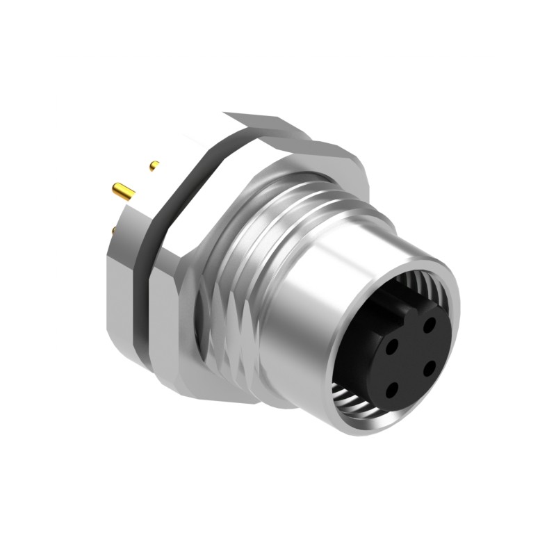 1 pcs : 54-00344 - M12 B-CODE 4POS RCPT PANEL MOUNT