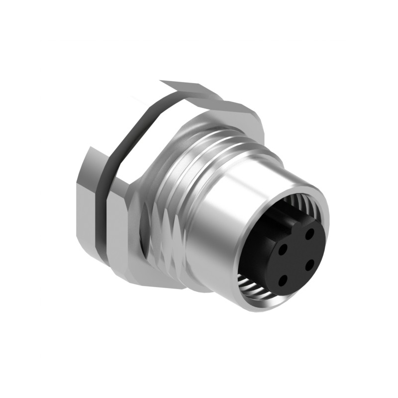 1 pcs : 54-00345 - M12 B-CODE 4POS RCPT PANEL MOUNT