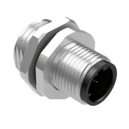 1 pcs : 54-00379 - M12 D-CODE 5POS PLUG PANEL MOUNT