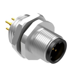 1 pcs : 54-00382 - M12 D-CODE 5POS PLUG PANEL MOUNT
