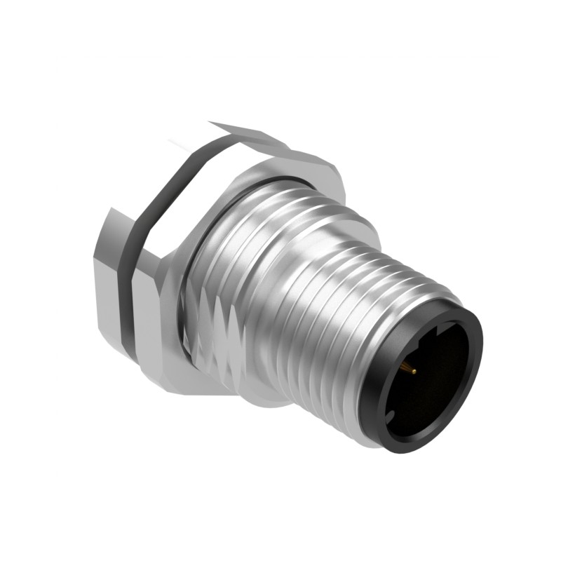 1 pcs : 54-00380 - M12 D-CODE 5POS PLUG PANEL MOUNT