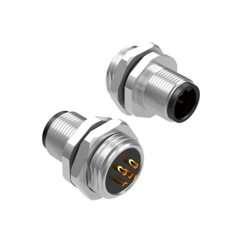 1 pcs : 54-00349 - M12 B-CODE 5POS PLUG PANEL MOUNT