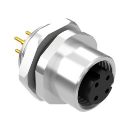 1 pcs : 54-00371 - M12 D-CODE 4POS RCPT PANEL MOUNT