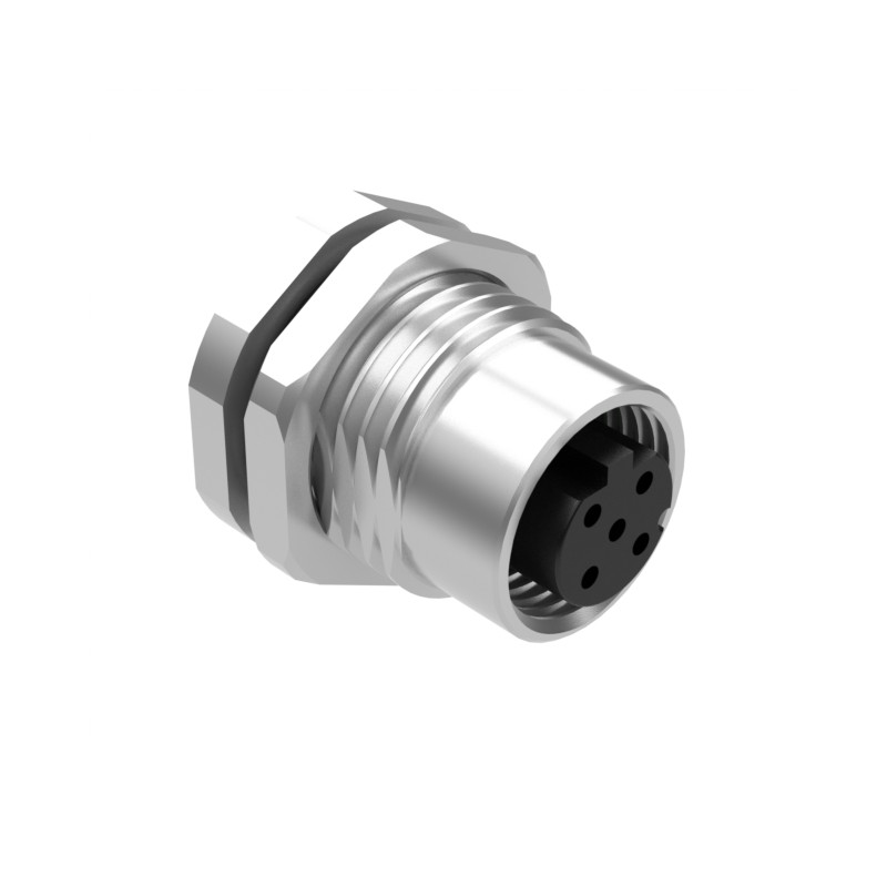 1 pcs : 54-00385 - M12 D-CODE 5POS RCPT PANEL MOUNT