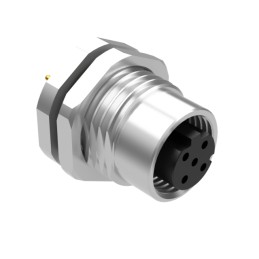 1 pcs : 54-00384 - M12 D-CODE 5POS RCPT PANEL MOUNT