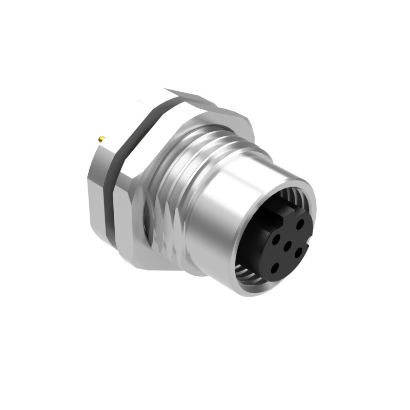 1 pcs : 54-00384 - M12 D-CODE 5POS RCPT PANEL MOUNT