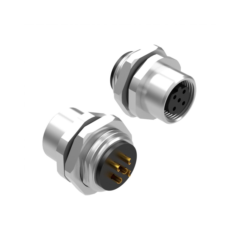 1 pcs : 54-00348 - M12 B-CODE 5POS RCPT PANEL MOUNT