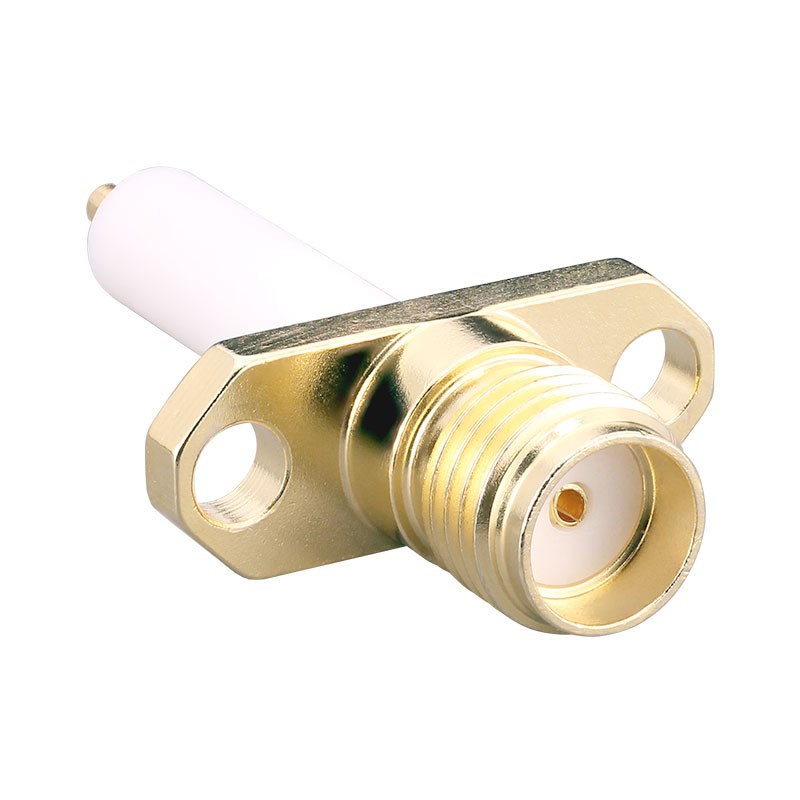 1 pcs : CONSMA018-15-G - SMA FML, 2-HOLE FLANGE, GOLD