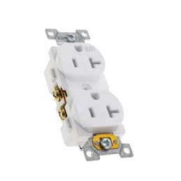 1 pcs : SQR42204WH - WR/TR 20A DUPLEX OUTLET COMM WH