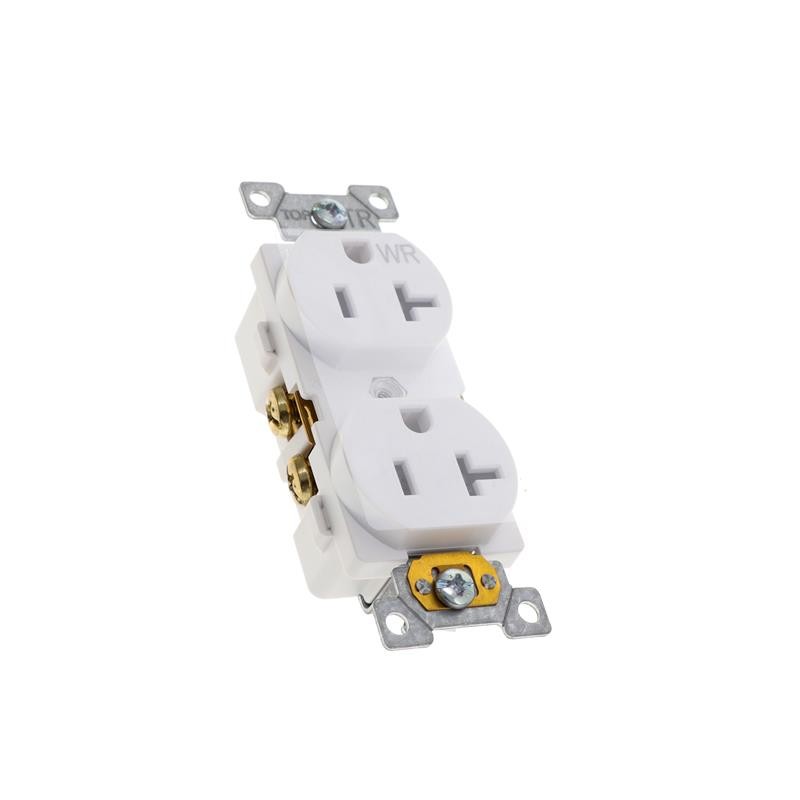 1 pcs : SQR42204WH - WR/TR 20A DUPLEX OUTLET COMM WH