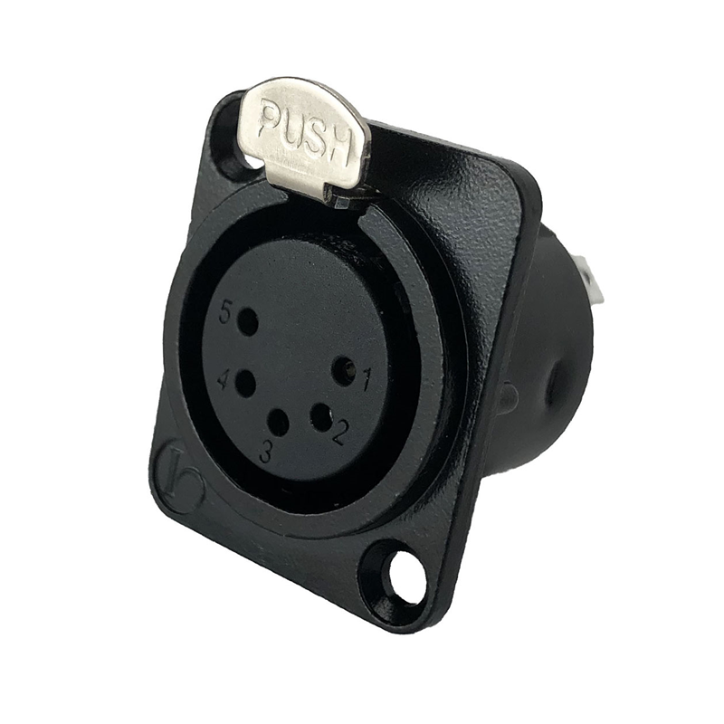 1 pcs : IO-XLR5-F-BK-JL - CONN RCPT FMALE XLR 5POS SOLDER