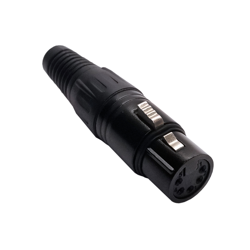 1 pcs : IO-XLR5-F-BK - CONN PLUG FMALE XLR 5POS SILVER