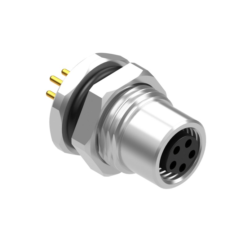 1 pcs : 54-00315 - M8 B-CODE 5POS RCPT PANEL MOUNT