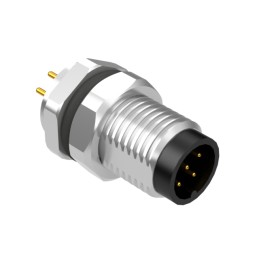 1 pcs : 54-00322 - M8 A-CODE 6POS PLUG PANEL MOUNT