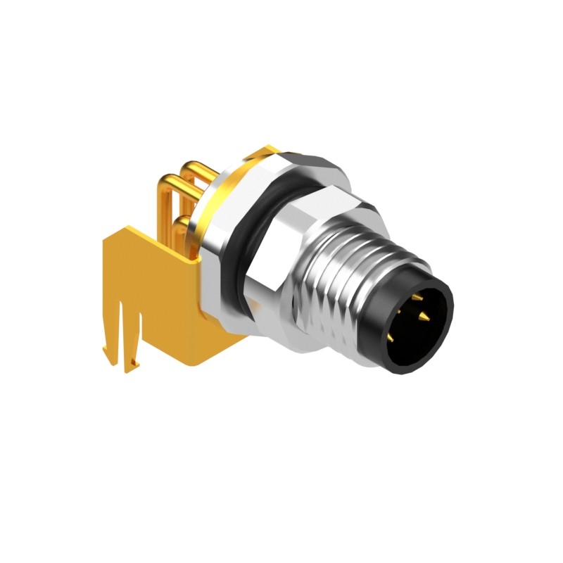 1 pcs : 54-00272 - M8 A-CODE 4POS PLUG PANEL MOUNT