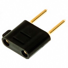 1 pcs : BU-P3452 - CONN DBL TIP PLUG STACK SLDR BLK